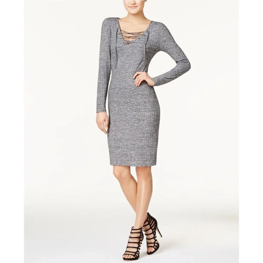 ✨Juniors' Lace-Up Bodycon Dress: Small: Fire✨
